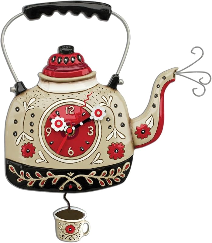 Reloj pared péndulo diseño floral vintage 10.24pulg