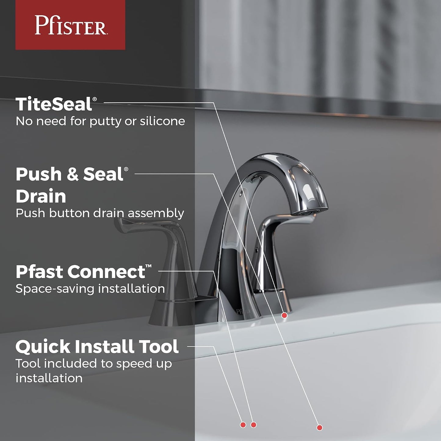 Llave lavabo baño 4pulg 2 manijas 3 agujeros cromo