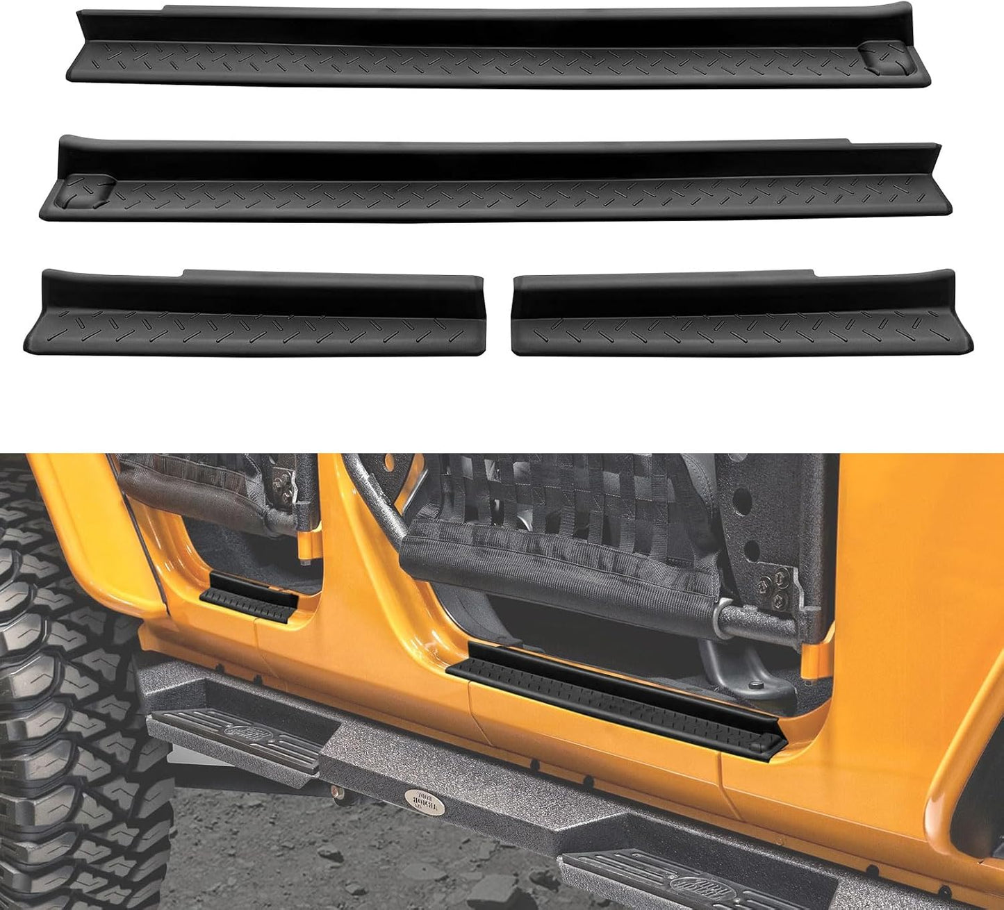 Protectores umbral puerta Jeep Wrangler JK 2007-18 ABS plástico