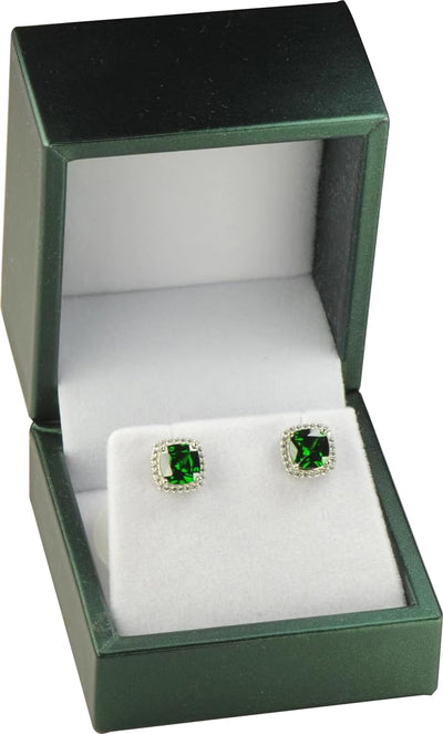 Caja regalo aretes diamante terciopelo blanco 2.5x2.5x2.5"