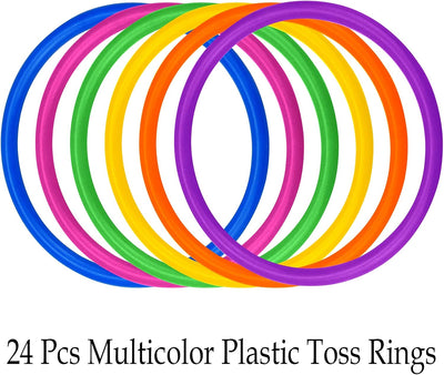 24 Anillos Plástico Multicolor para Juegos de Velocidad y Agilidad