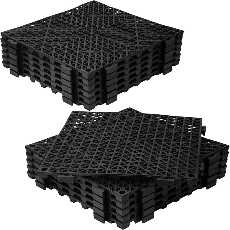 12 Pzas Baldosas Piso Drenaje 11.8" PVC No Deslizante