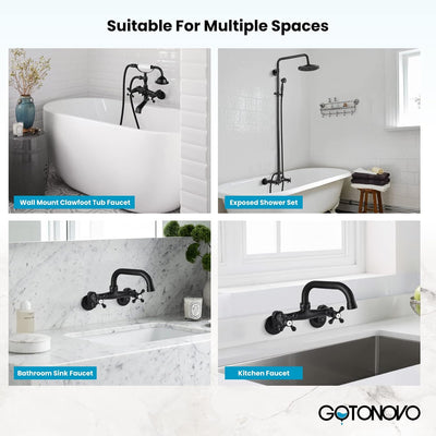Adaptador bañera 3-3/8pulg brazos ajustables grifo negro
