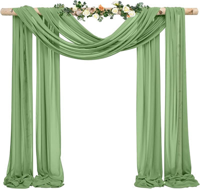 1 Panel Cortinas Arco Boda Verde Salvia 28x20pies
