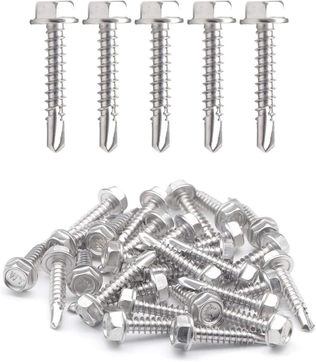 Tornillos autoperforantes acero inox #8x1 hexagonal 50uds