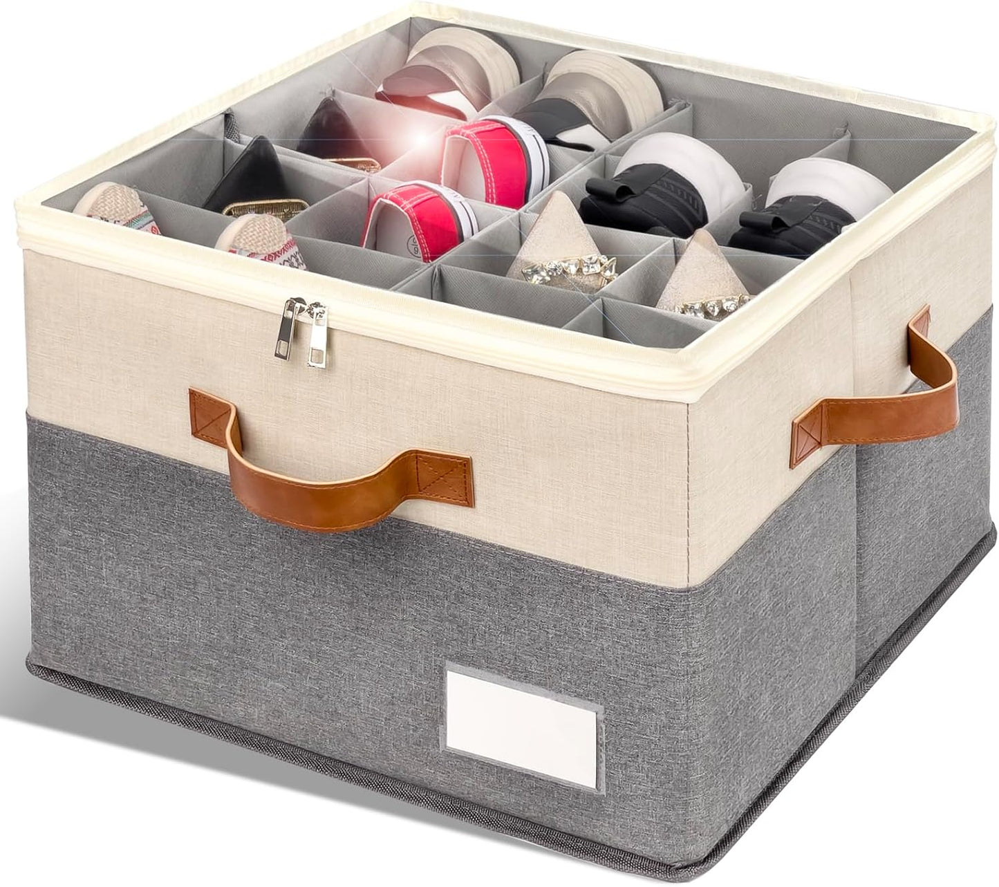 Organiz. zapatos armario plegable con cubierta 4 asas