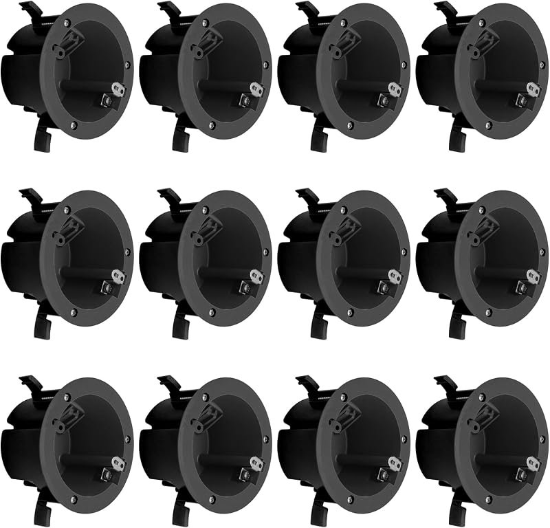12 Caja salida eléctrica redonda 18" negro ETL a prueba