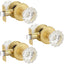Pomos puerta vidrio transparente set 3 dorados universal