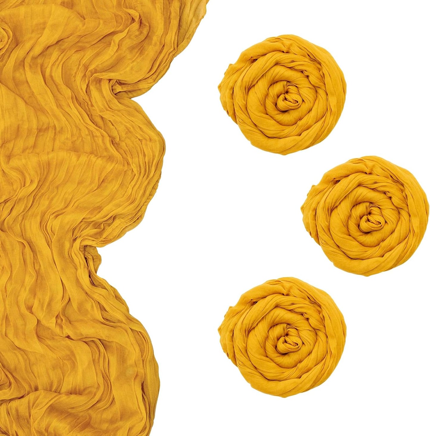 Camino mesa gasa bohemio amarillo mostaza 35x120pulg