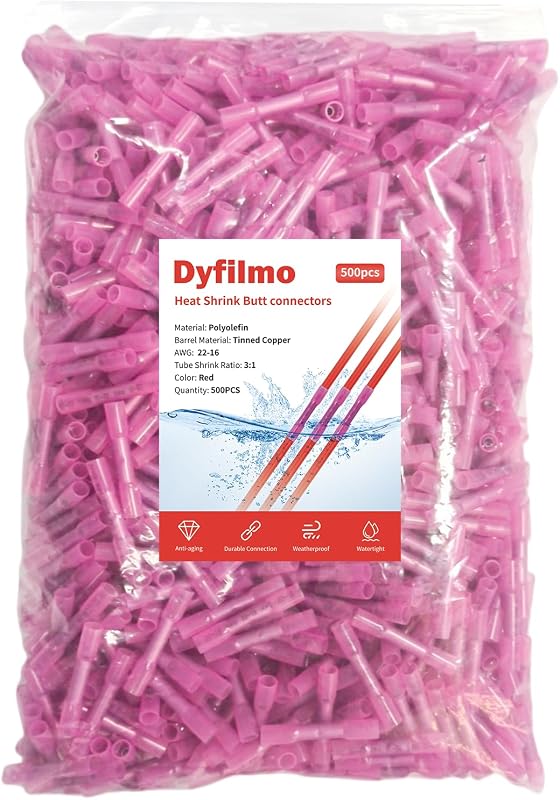 Conectores termorretráctiles impermeables 22-16 AWG rojos