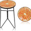 Mesa centro exterior de vidrio 12" color naranja