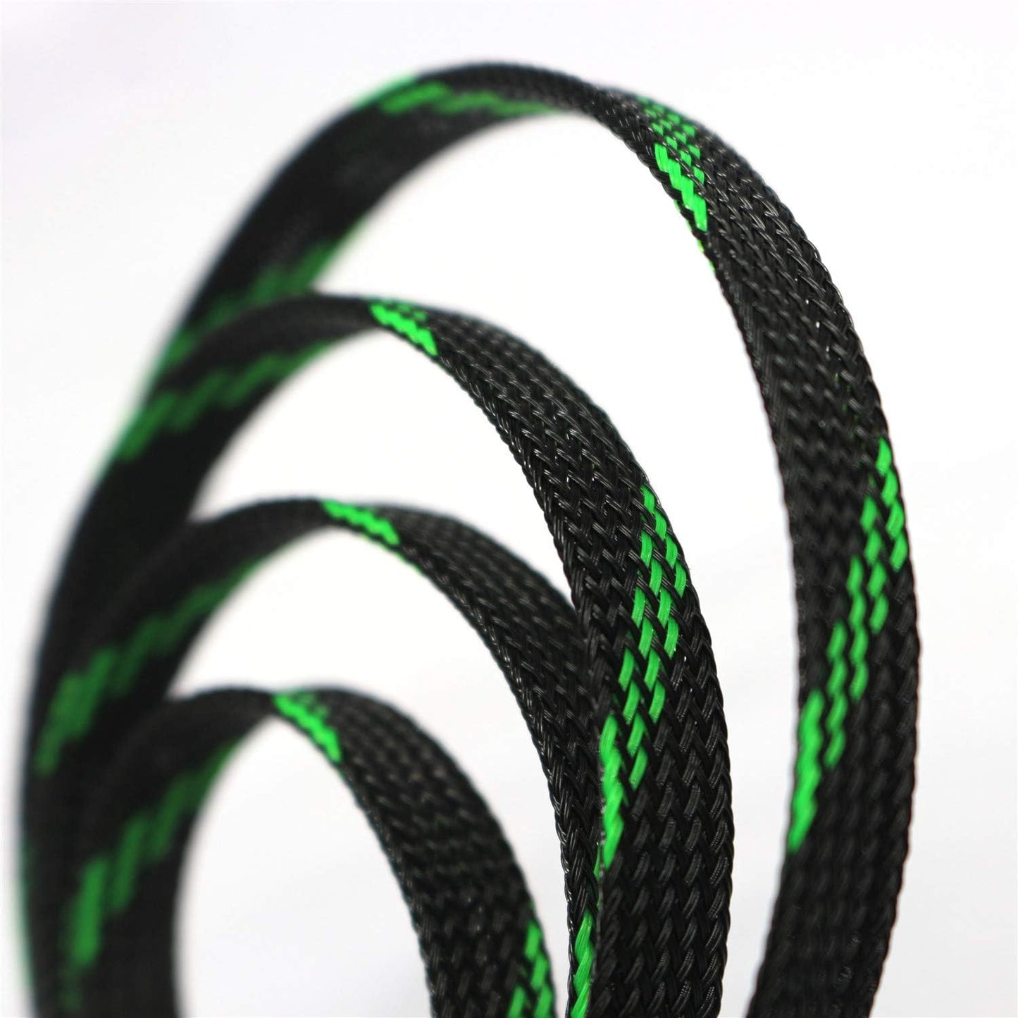 Funda cable alambre expandible 30ft 3/5pulg verde y negro