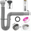 Trampa P flexible para baño adaptador drenaje 1 1/4 a 1 1/2