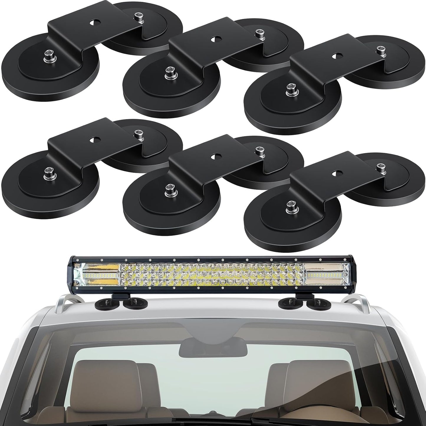 6 Pzas Soportes Magnéticos Barra Luz Led Universal