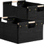 2 Cajas Almacenamiento Tela Lino con Asas Madera Plegables
