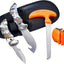 Set 4 Pzas Cuchillo Caza Sierra Desollador Cinturón