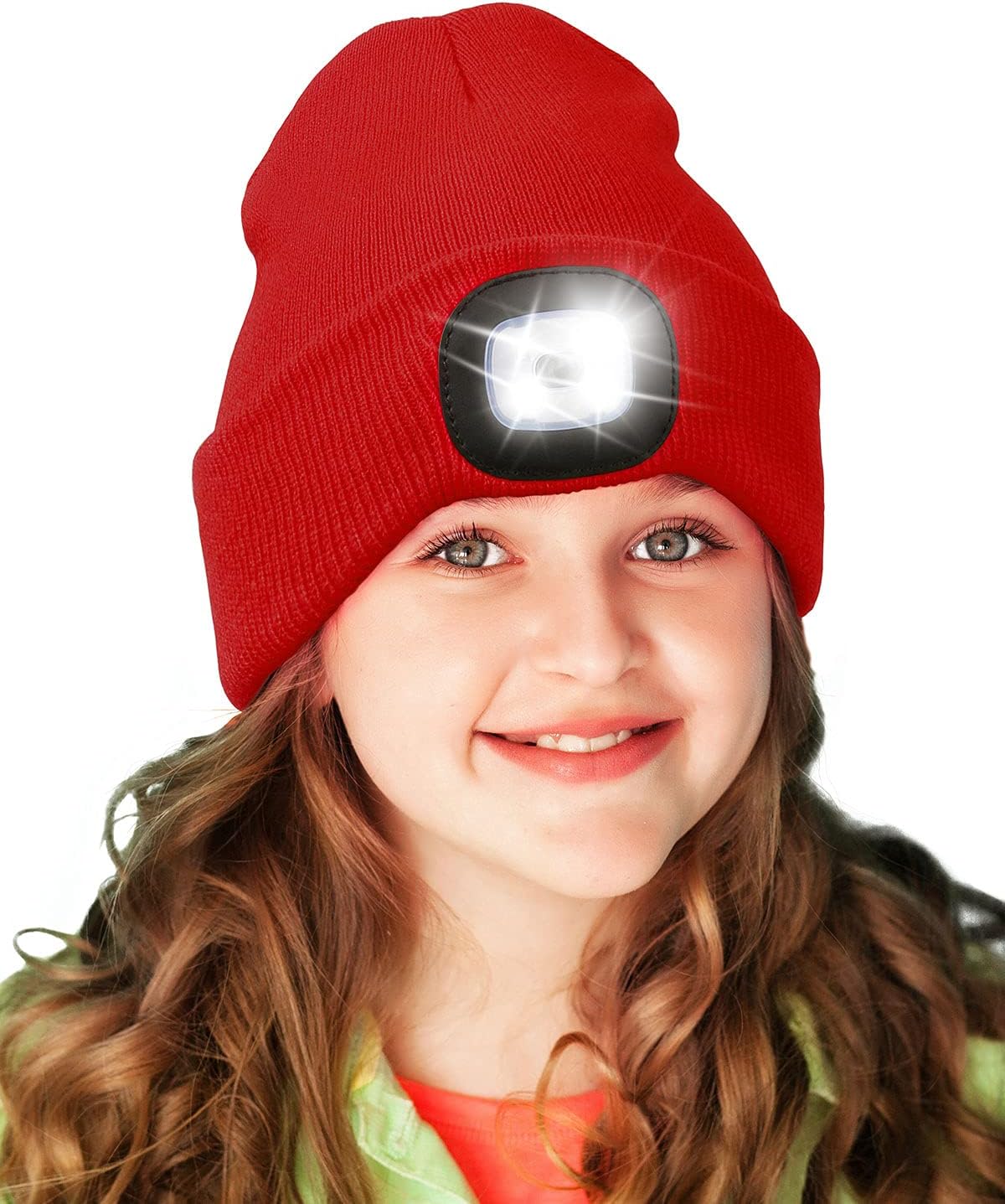 Gorro LED unisex para niños con linterna recargable