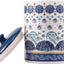 Tarro cerámica Talavera azul hermético para café té especias