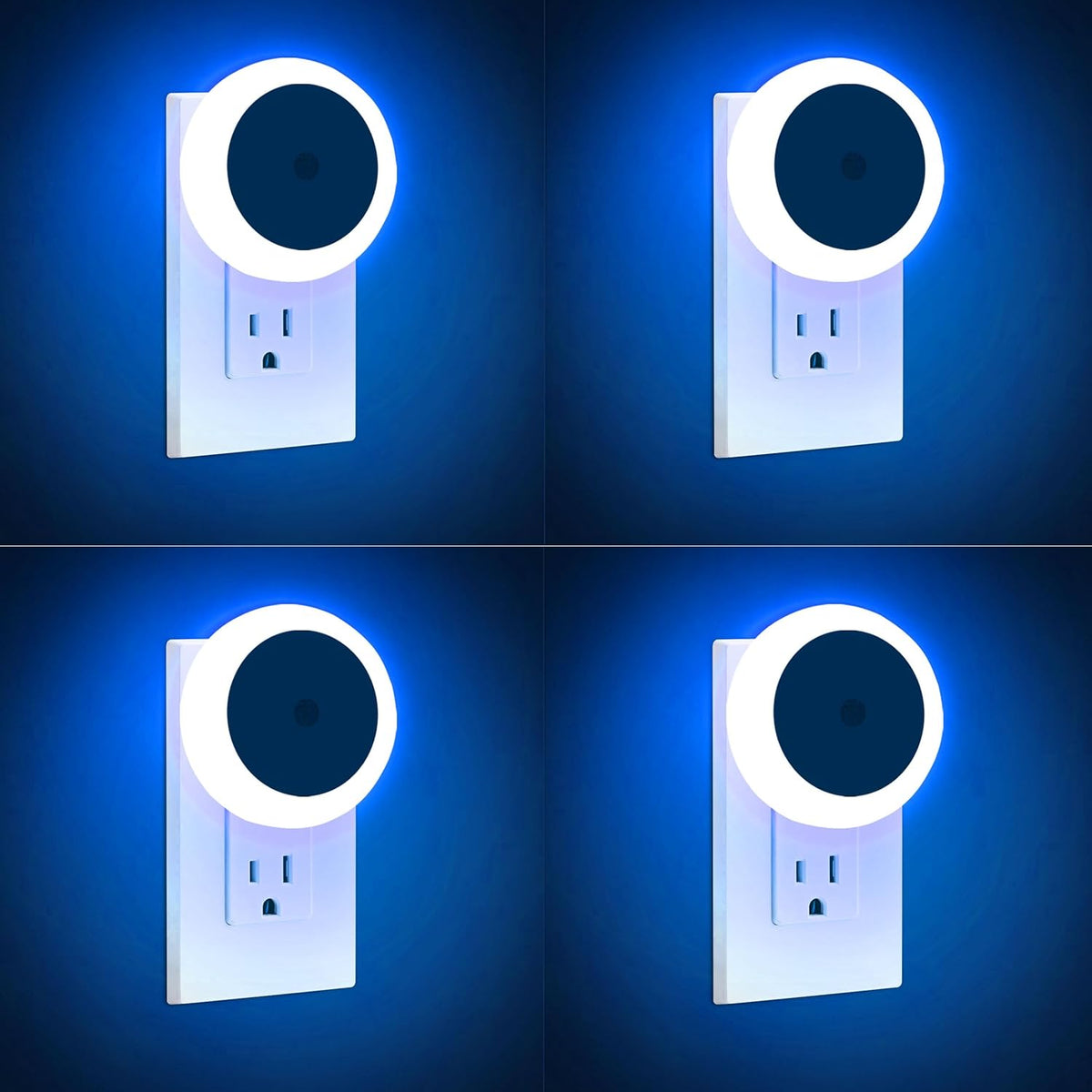 Luces nocturnas LED enchufable pared pack 4 sensor amanecer
