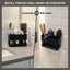 Soporte herramientas cabello negro metal pared