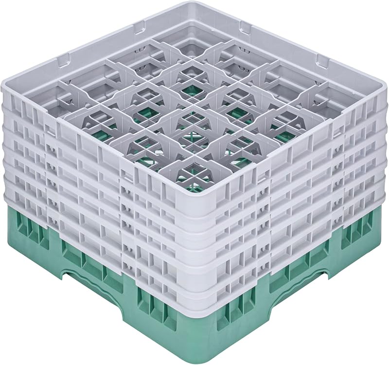 Estante cristal 16 compartimentos soporte verde