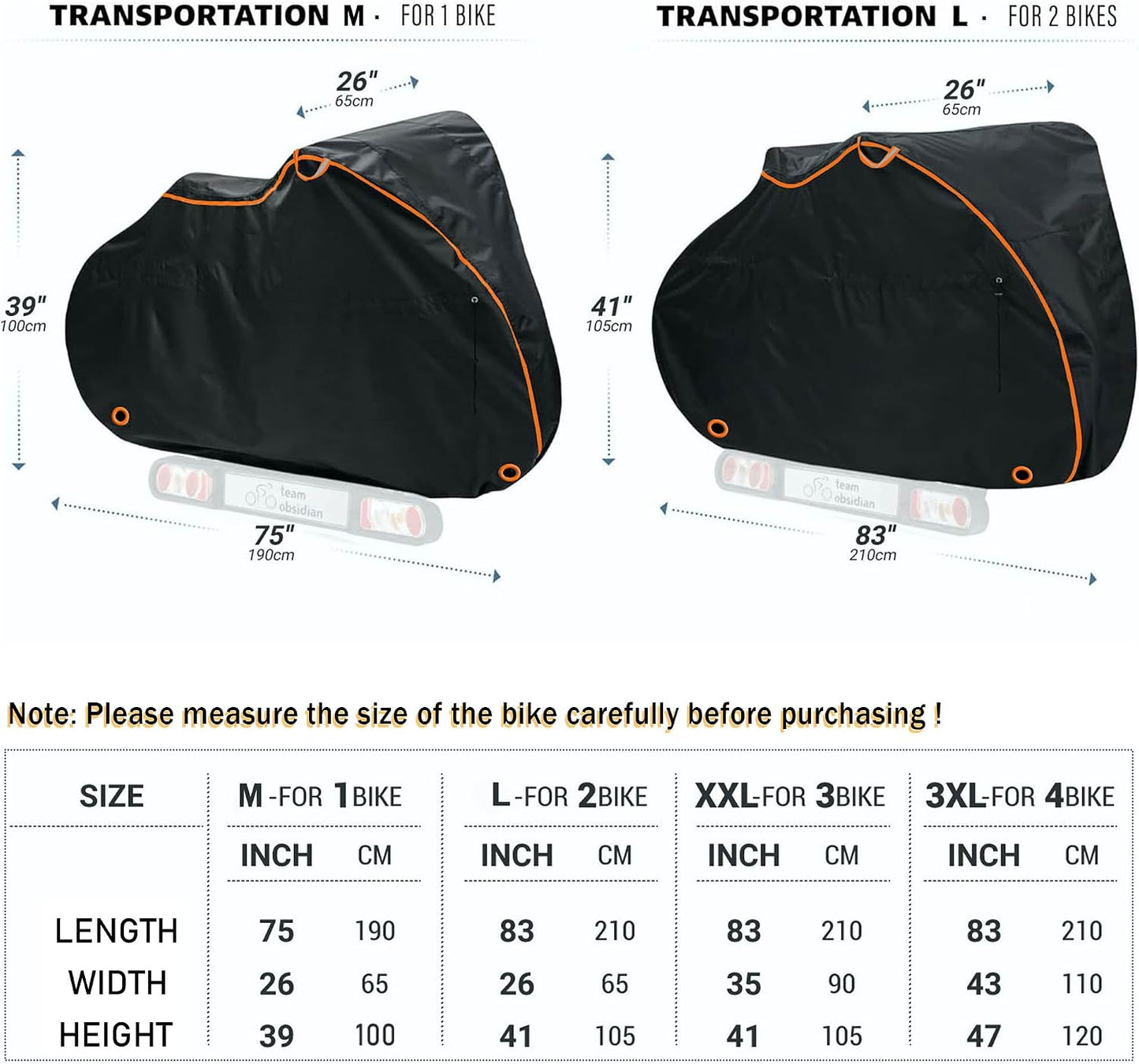 Funda bicicleta tela Oxford 600D impermeable UV 83