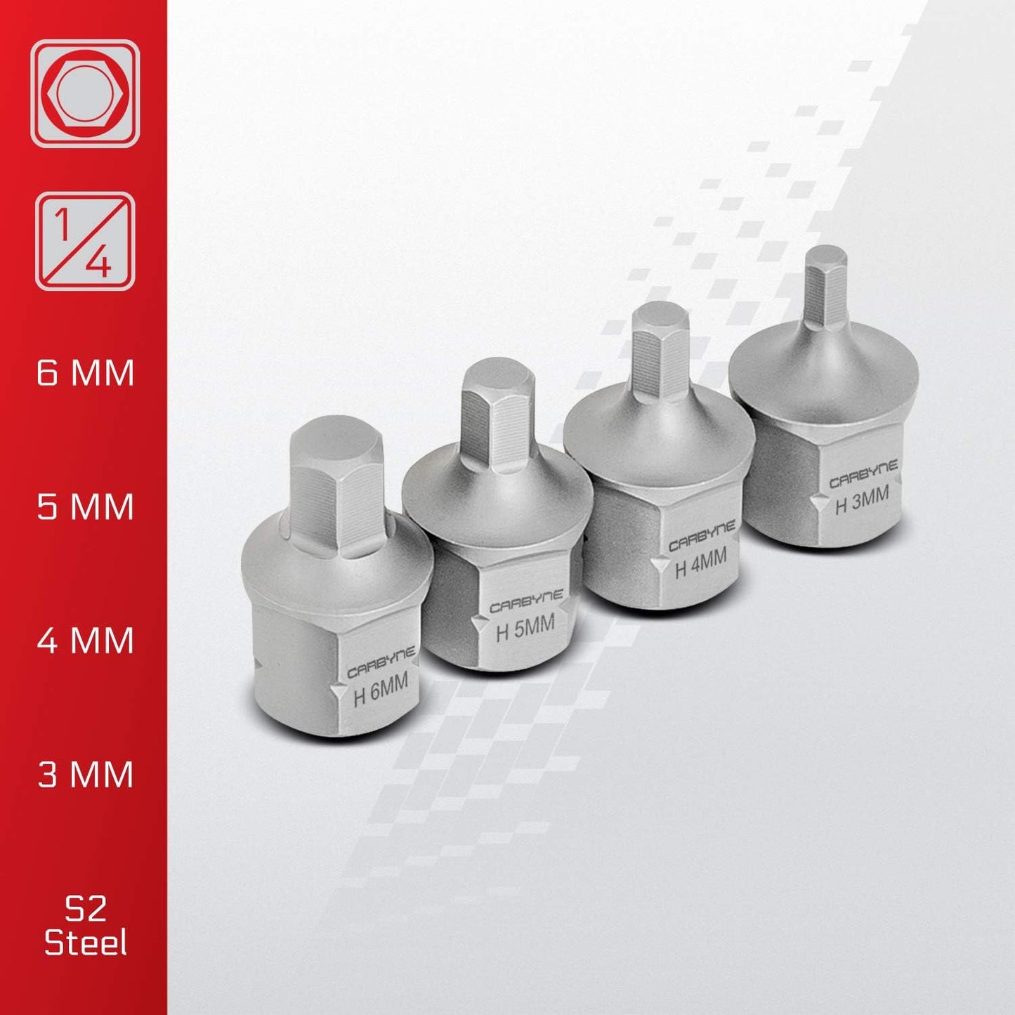 Set dados hexagonales 9 pzas 0.118-0.551pulg