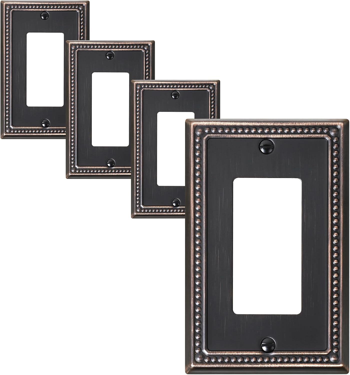4 Cubiertas enchufe decorativas metal envejecido bronce