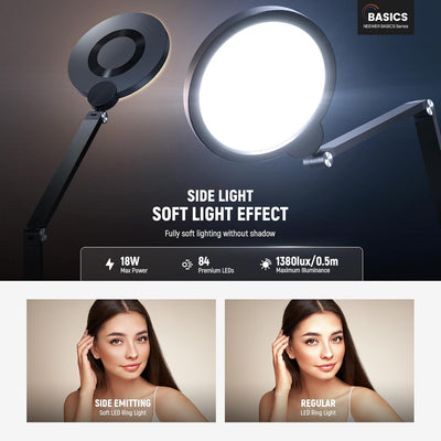 Anillo luz 18W 7pulg soporte escritorio LED 3000K-6500K pack 2