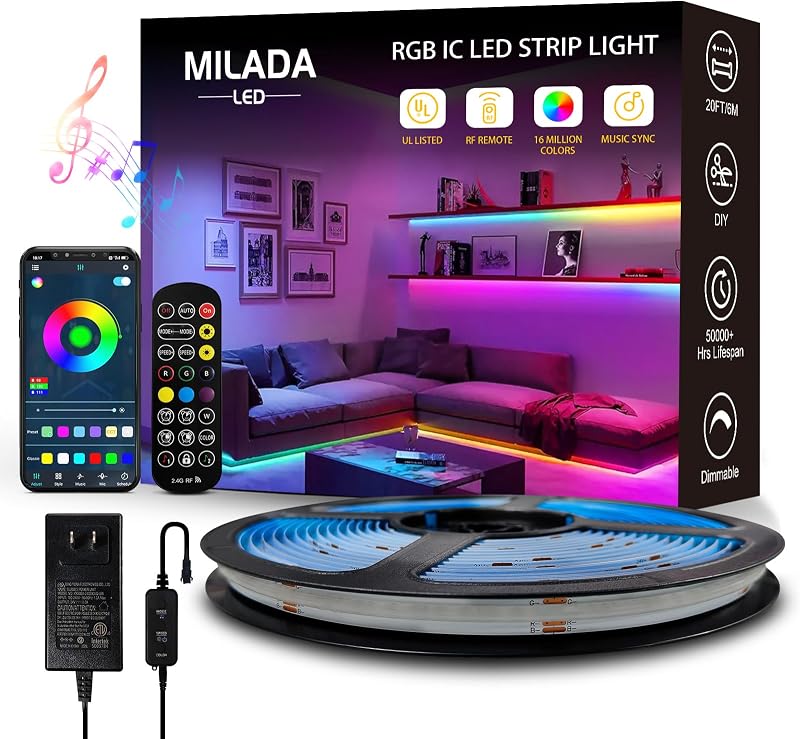 Tira luces RGB 24V 6m con control APP y sincronización