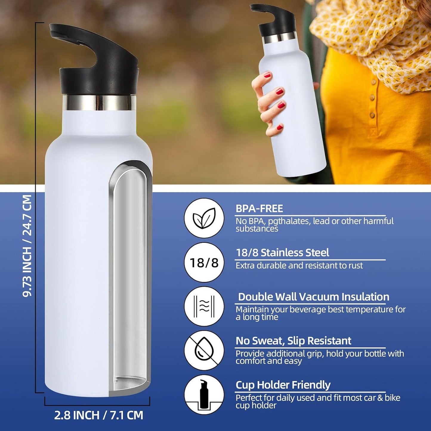 2 Botellas Agua Aisladas Acero Inox Niños con Pajilla