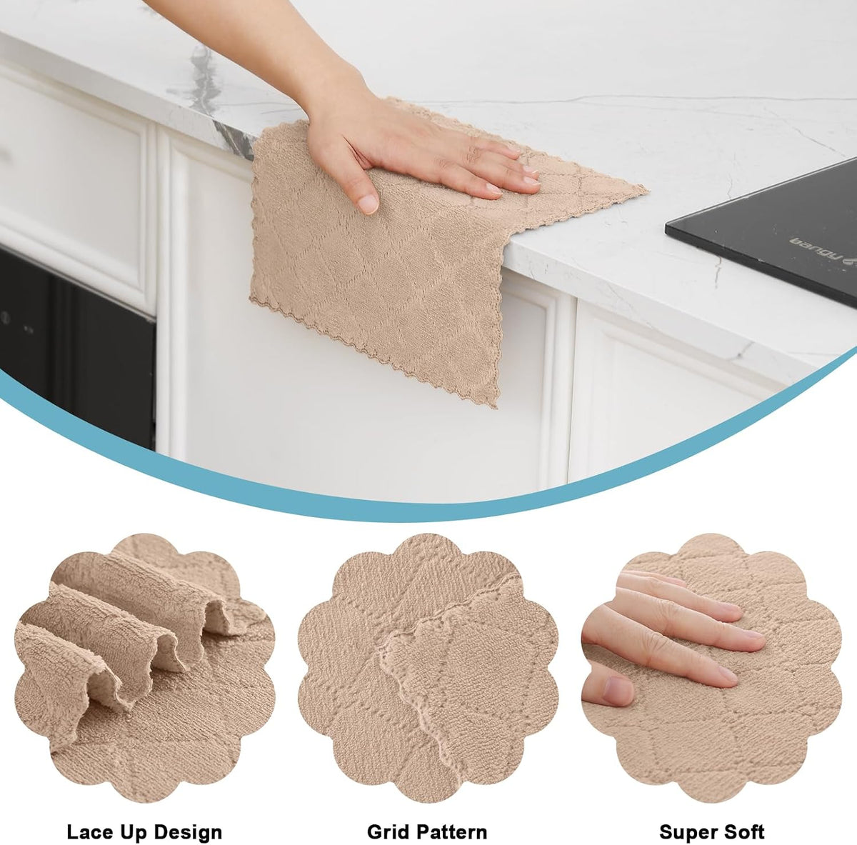 12 Pzas Paños Cocina Microfibra Antiadherente 10x10pulg