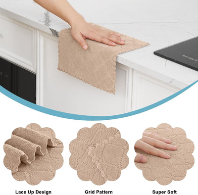 12 Pzas Paños Cocina Microfibra Antiadherente 10x10pulg