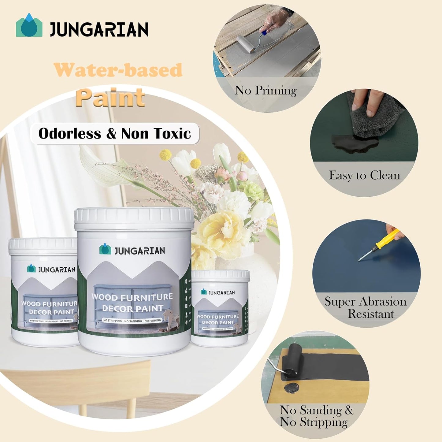 Kit pintura muebles 16oz acabado mate interior exterior