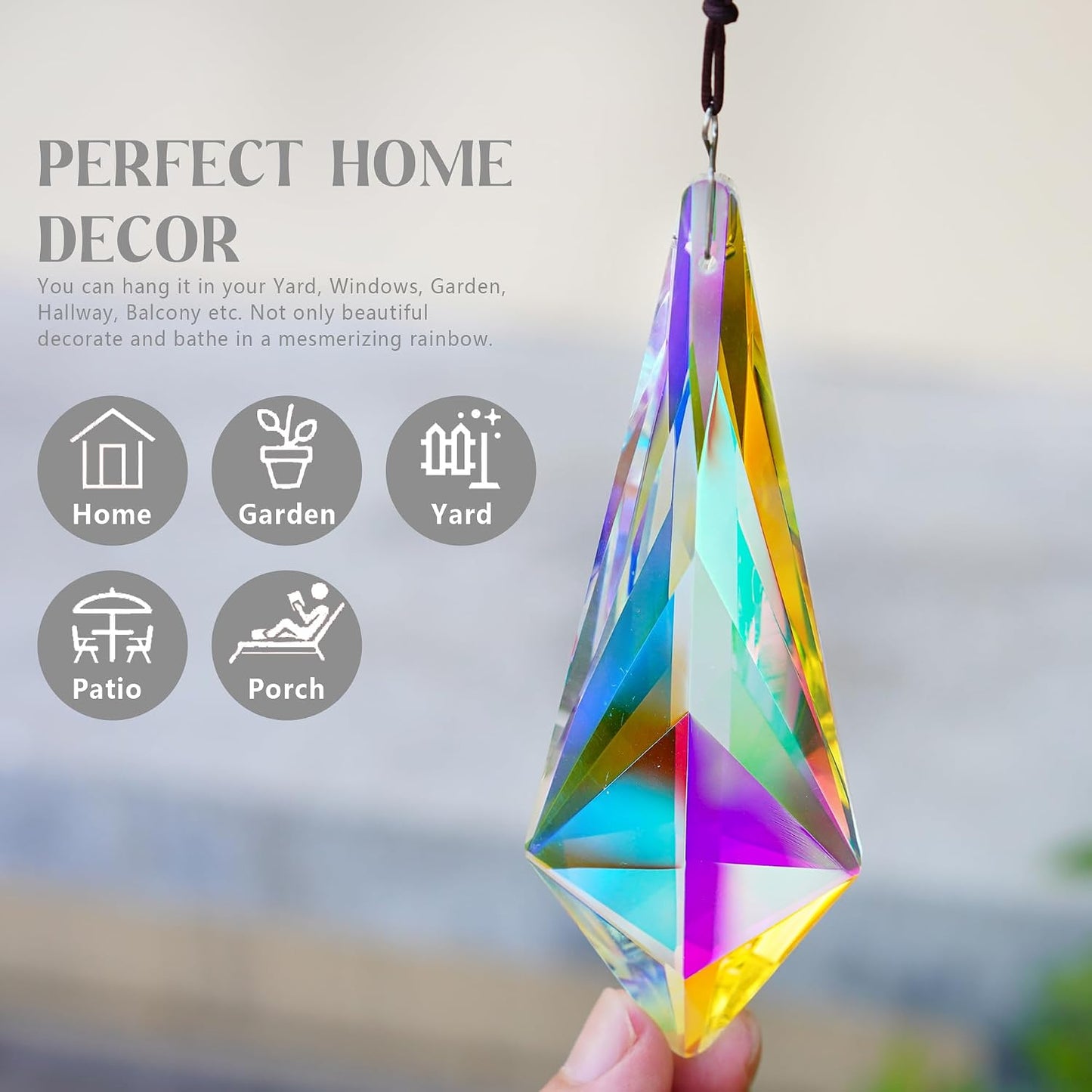 Prismas colgantes cristal AB para decorar ventanas bodas