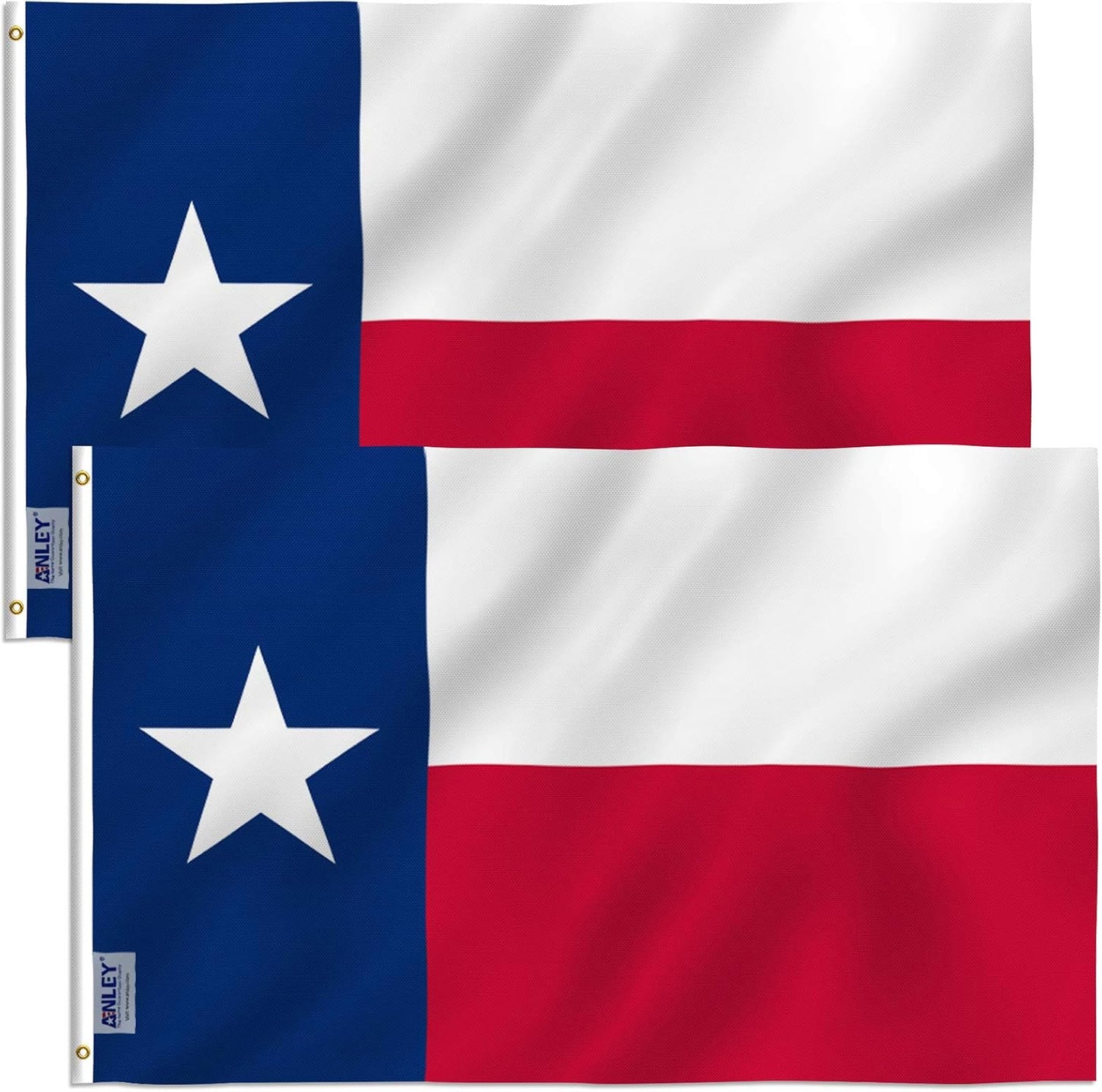 2 Banderas Texas 3x5ft Poliéster Doble Costura
