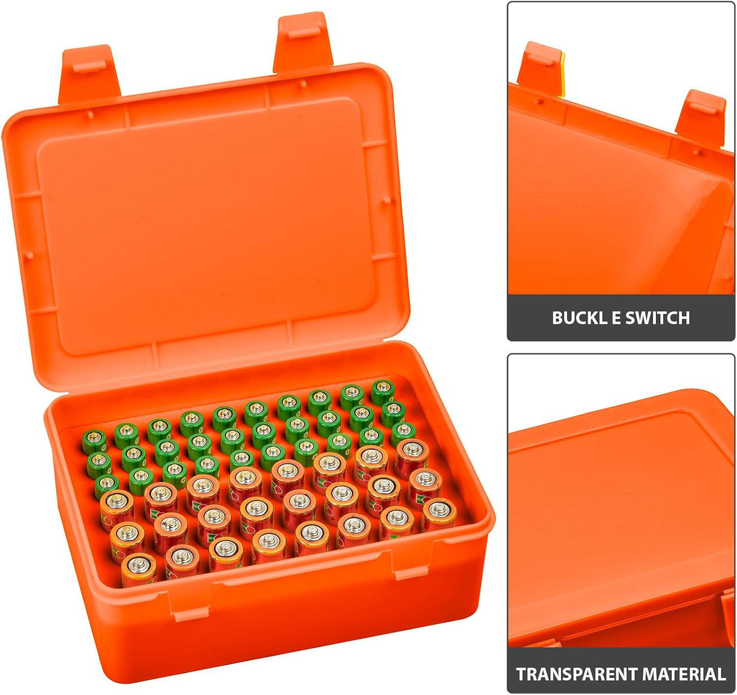 Caja organiz. baterías AA AAA 24* 30* naranja