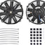 2 Kit montaje ventilador radiador 7" 12V 80W negro