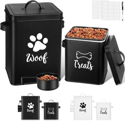 2 Tarros Metal Perros con Tapas Herméticas 7lb
