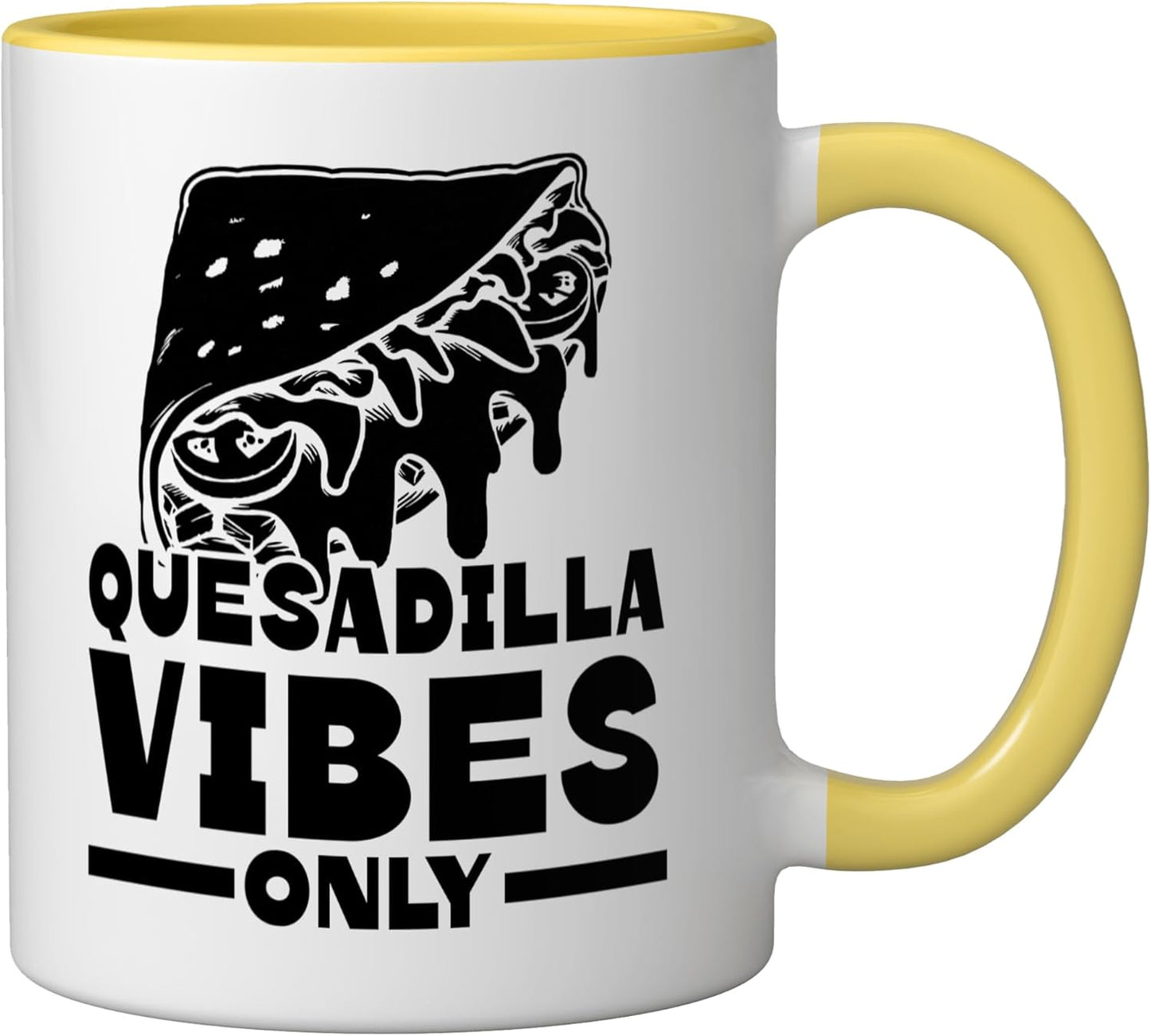 Taza Cerámica Quesadilla Lover Amarillo/Blanco