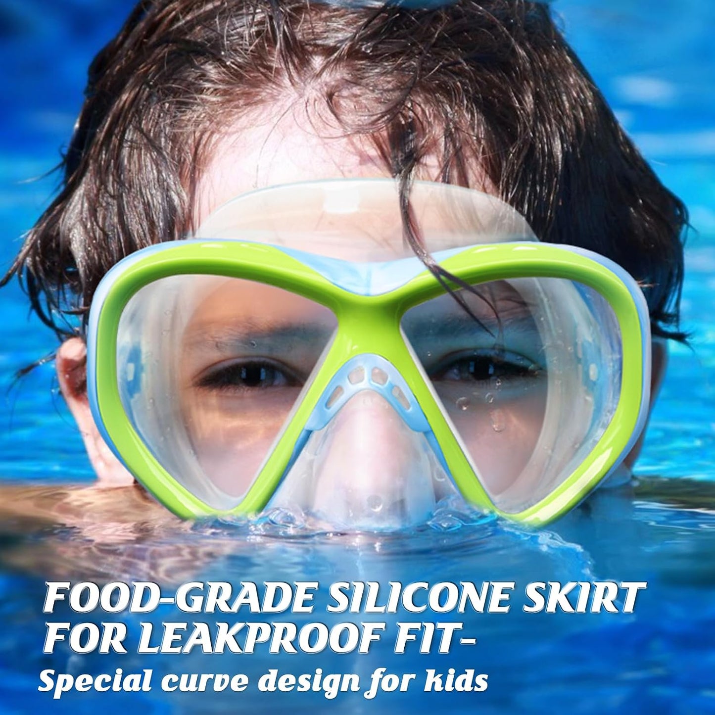 Gafas natación niños 5-15 años antivaho con cubierta nariz