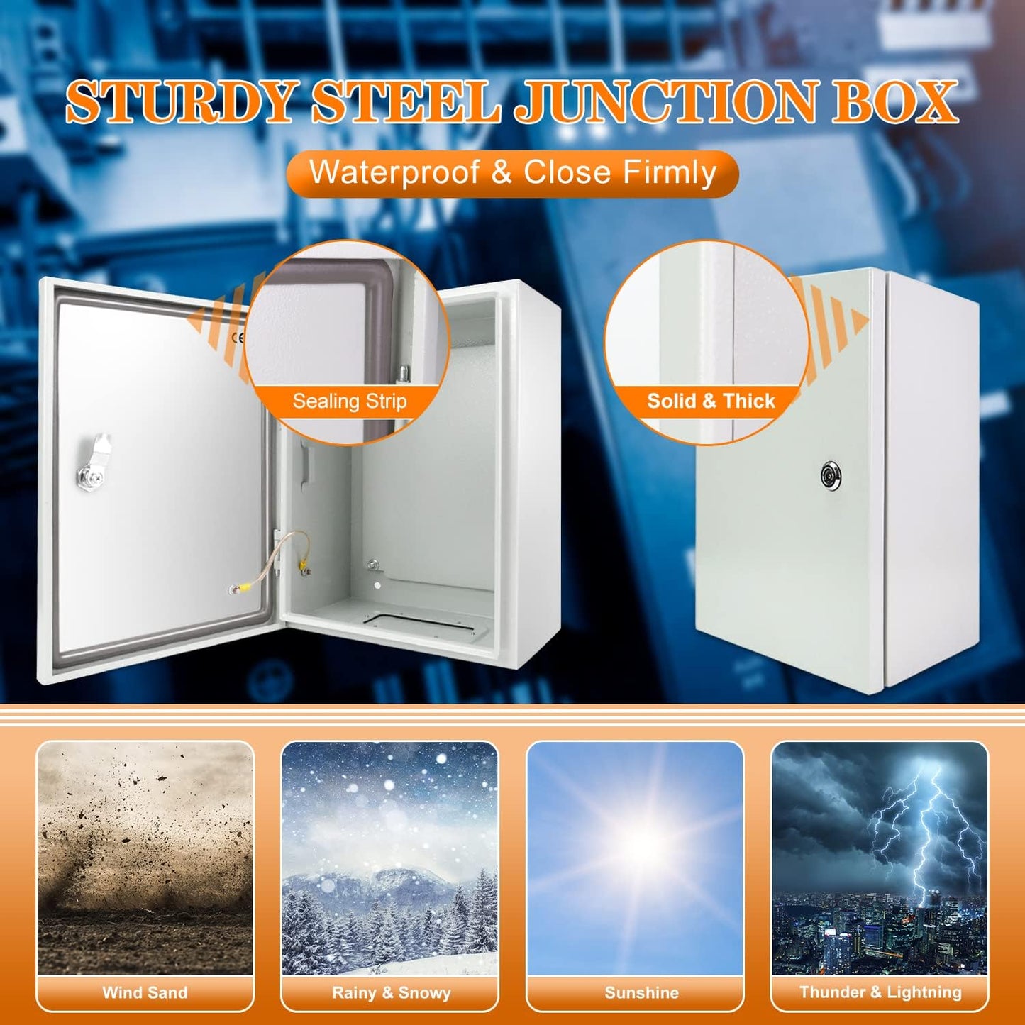 Caja eléctrica exterior 24x16x10pulg NEMA 4X con cerradura