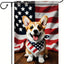 Bandera 4 de Julio Corgi 12x18" exterior
