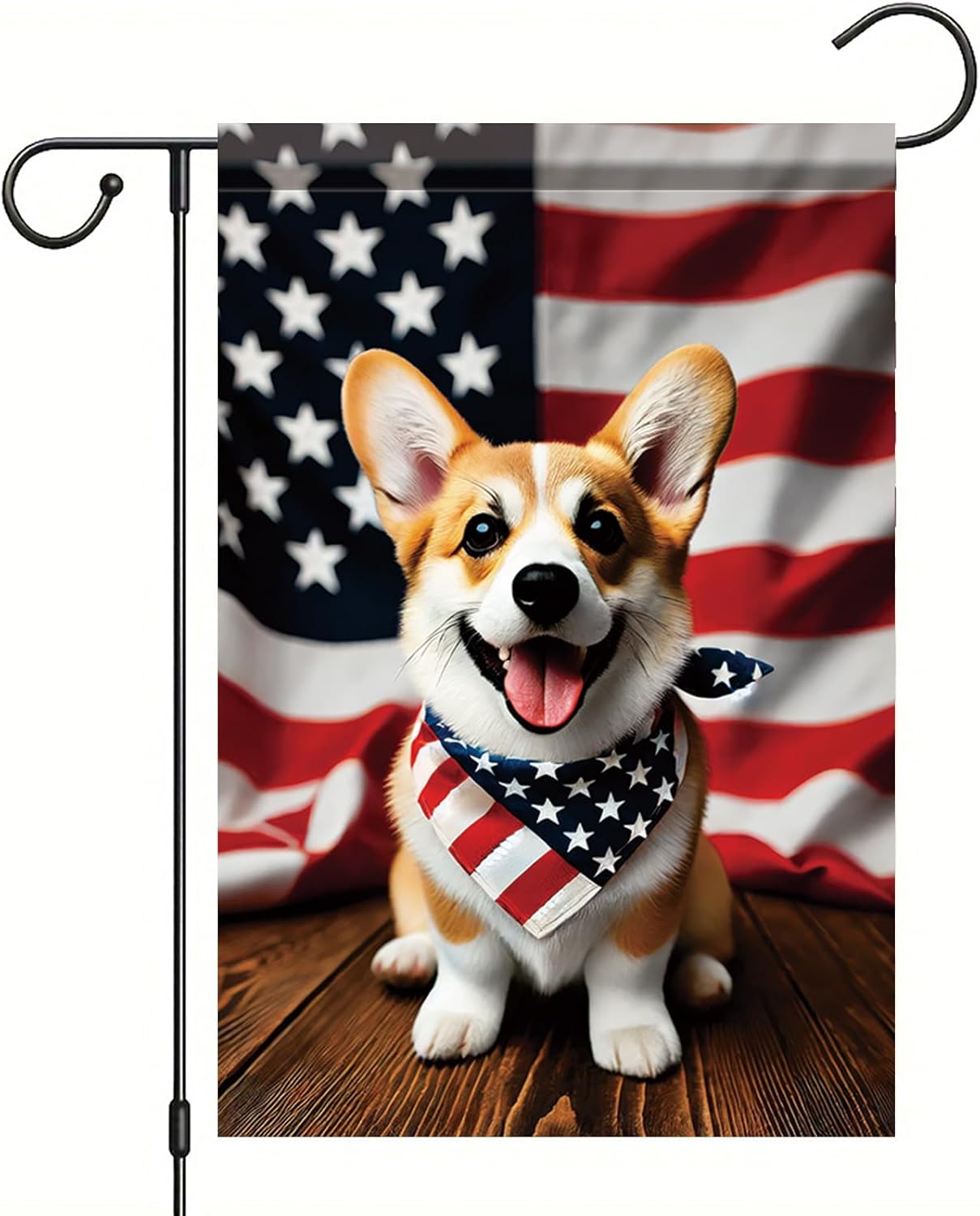 Bandera 4 de Julio Corgi 12x18" exterior