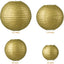 10 Linternas Papel Dorado Tamaño Mixto 6-12pulg Bodas Eventos