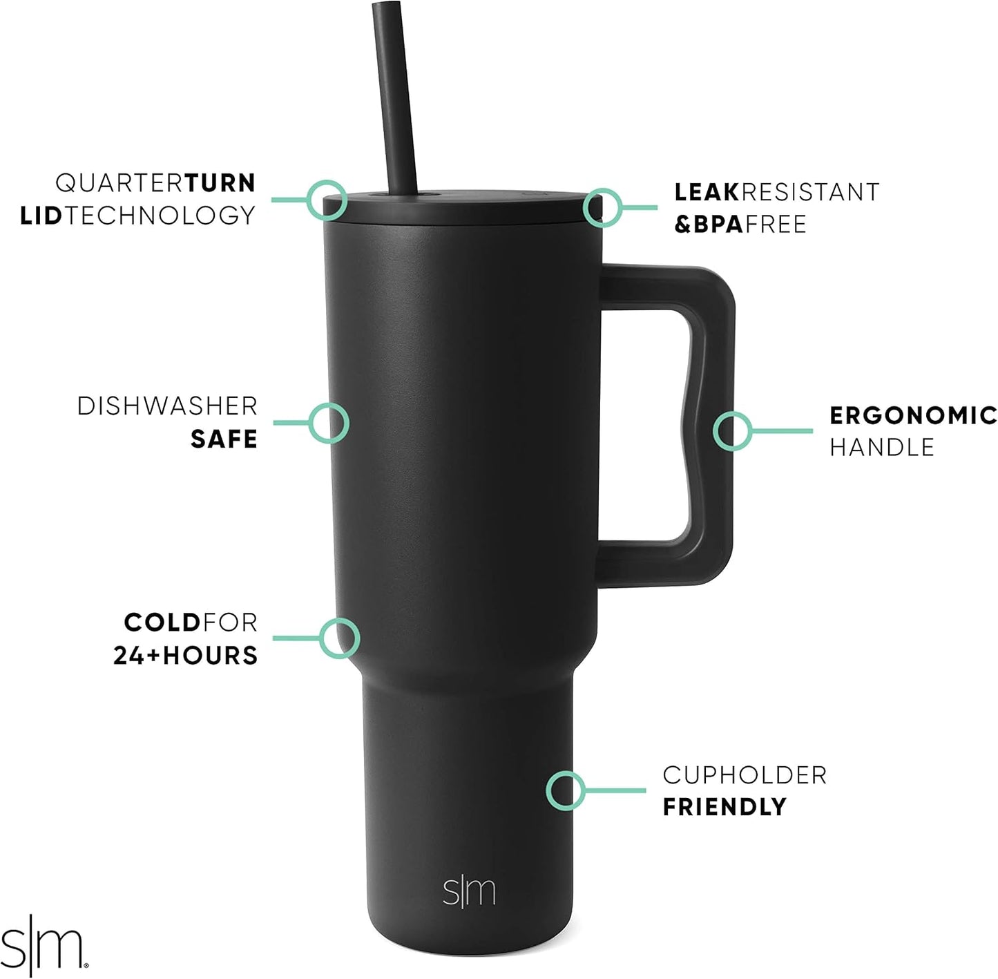 Vaso Trek acero inox 40oz con tapa y pajita color Wicked