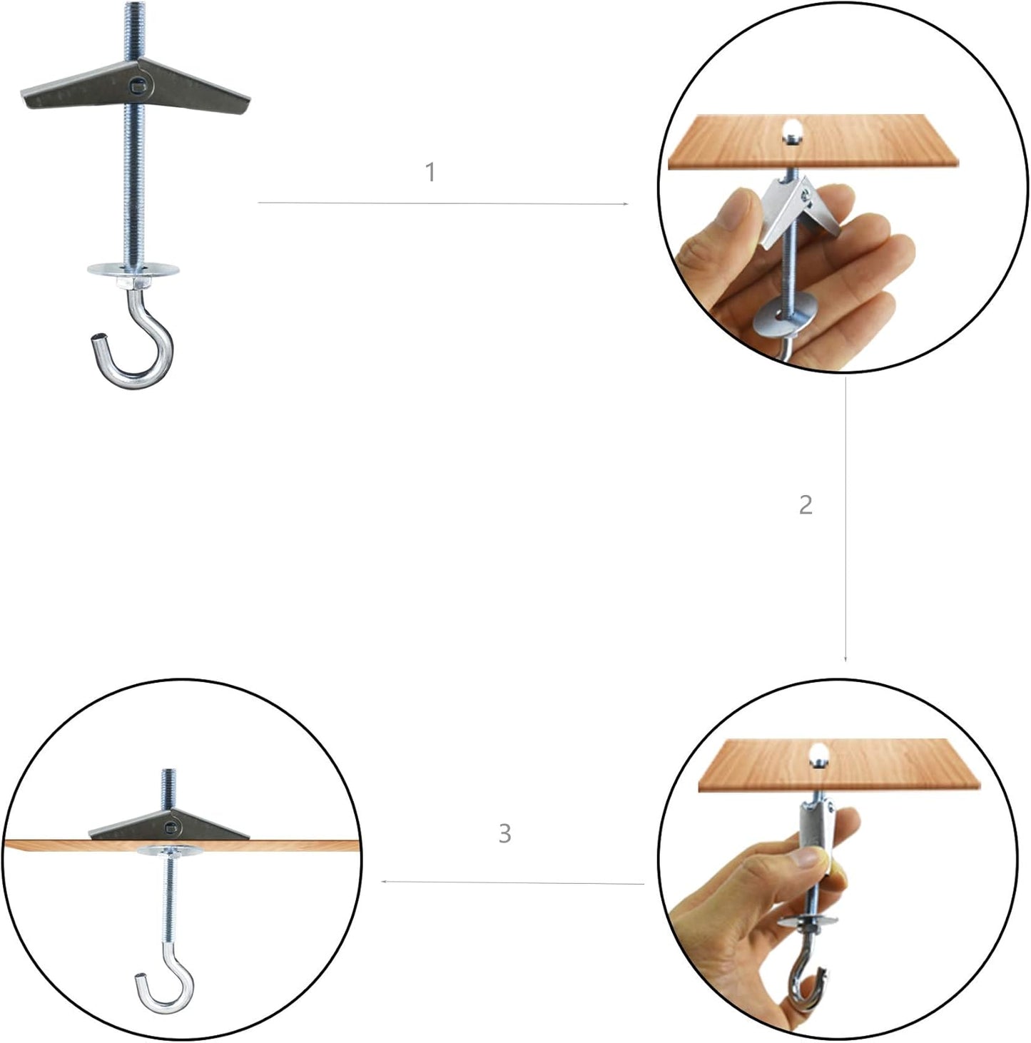 8 Ganchos Techo Acero Carbono Pernos Anclaje Pared