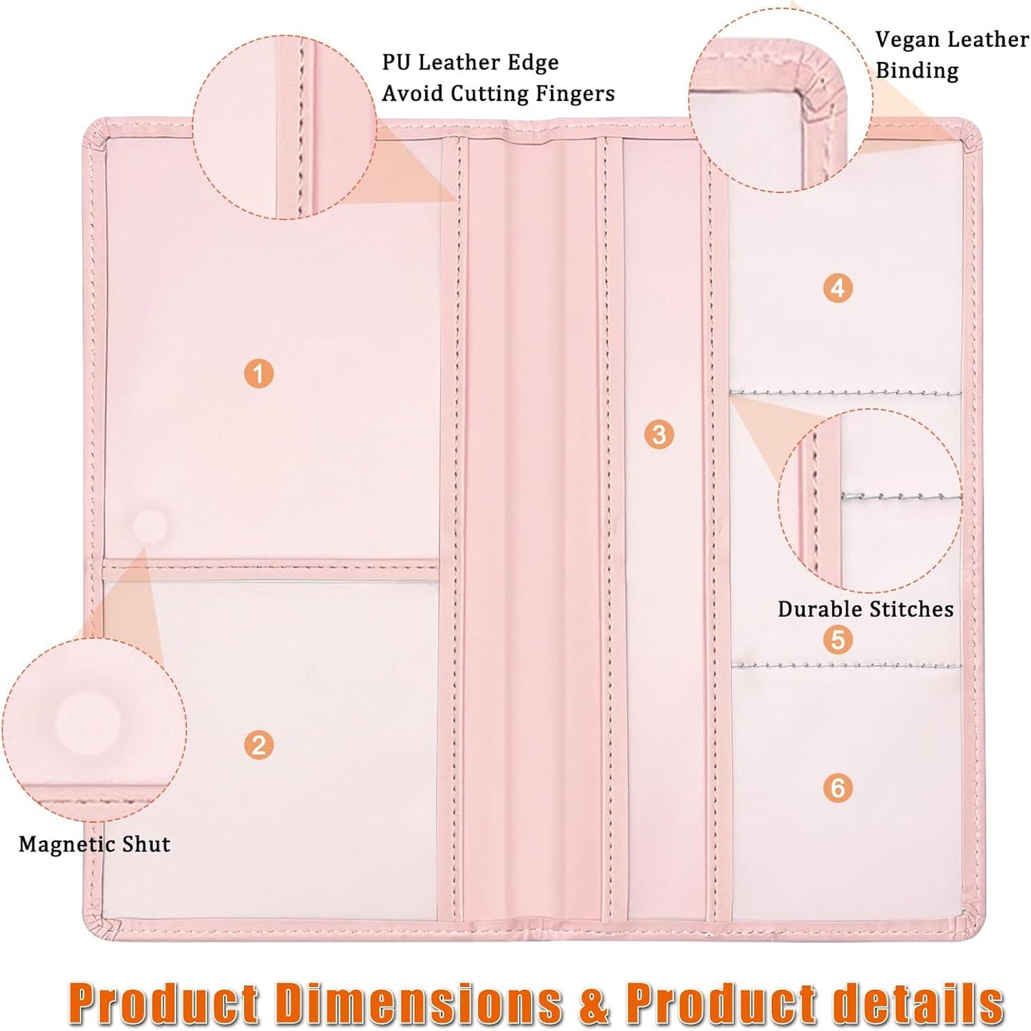 Soporte documentos auto con cierre color rosa funda cartera