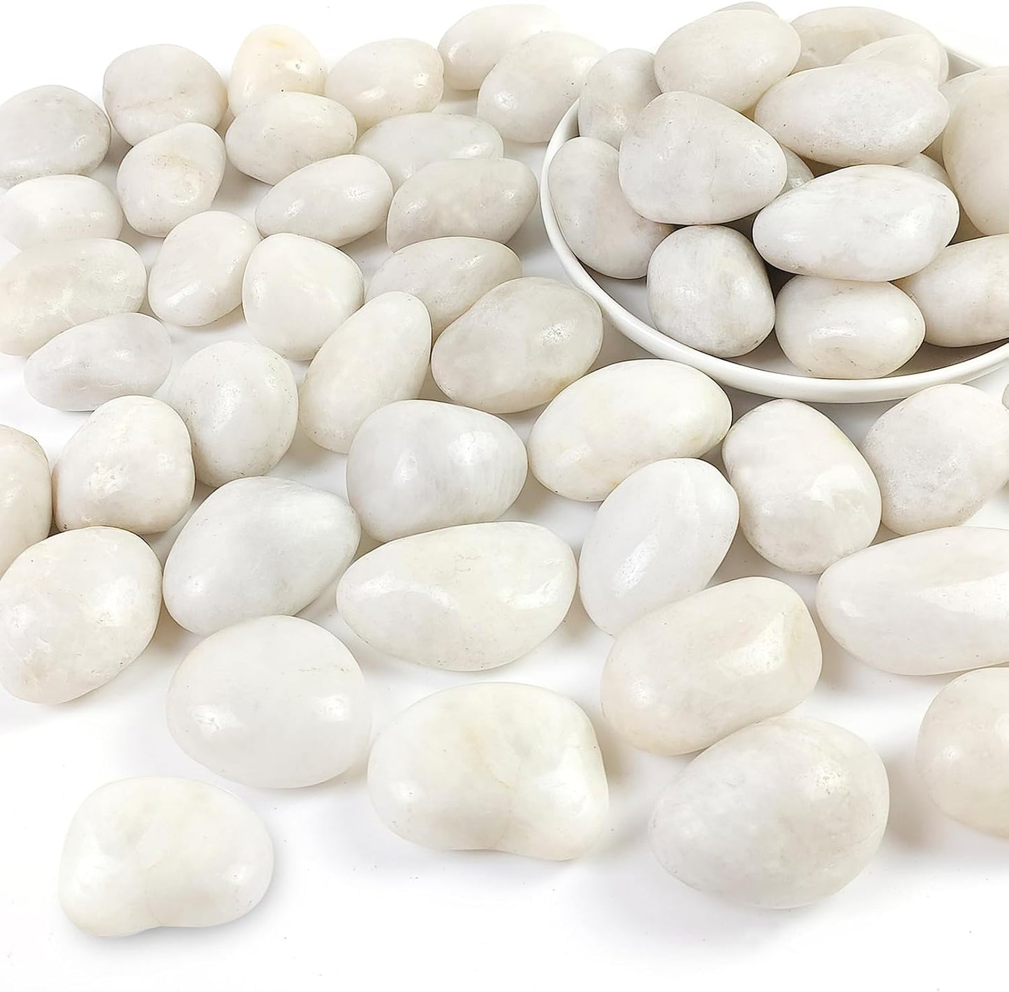 Rocas río blancas pulidas 5lb para jardín acuario