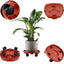 3 Soportes para Plantas con Ruedas 13" Plástico Resistente